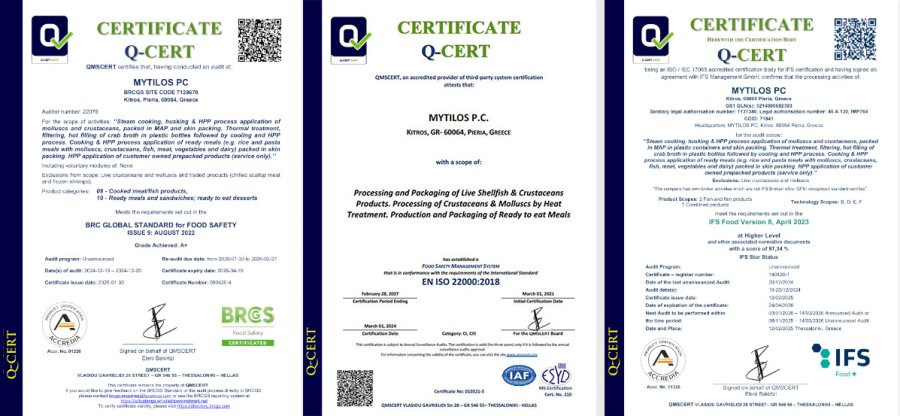 mytilos certifications 2024-25