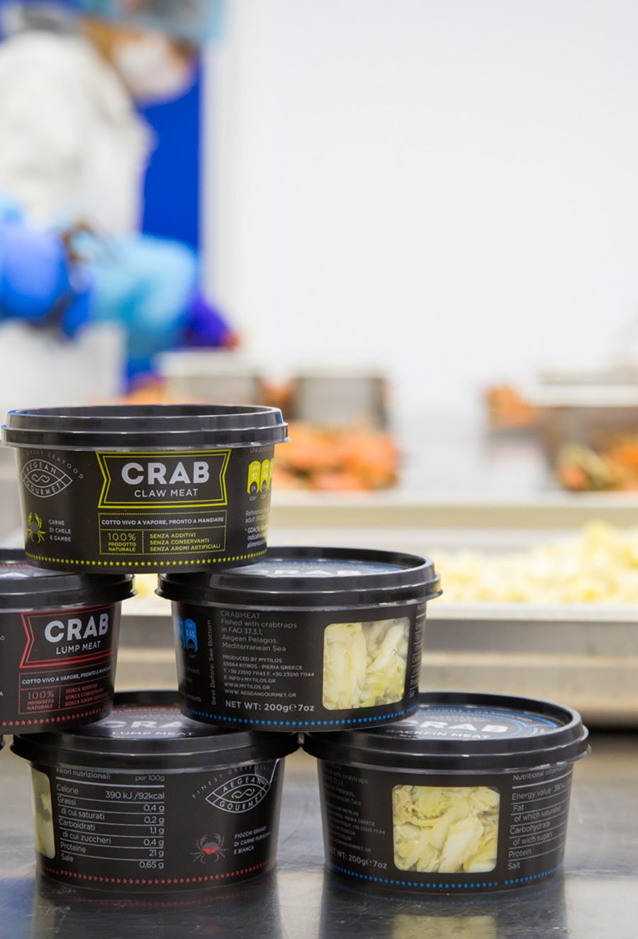 Mytilos, crab meat products