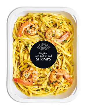 Linguine with saffron and shrimps